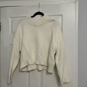 Gap White V-Neck Sweater